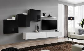 Regal za dnevni boravak Switch X 330 cm - crna/bijela