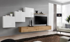 Regal za dnevni boravak Switch X 330 cm - bijela/wotan