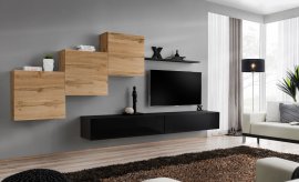 Regal za dnevni boravak Switch X 330 cm - wotan/crna