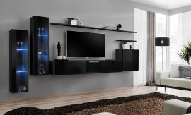 Regal za dnevni boravak Switch XI 330 cm LED - crna