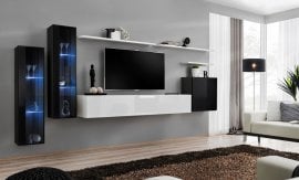 Regal za dnevni boravak Switch XI 330 cm LED - crna/bijela