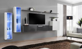 Regal za dnevni boravak Switch XI 330 cm LED - bijela/graphite