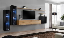 Regal za dnevni boravak Switch XI 330 cm LED - crna/wotan