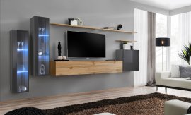 Regal za dnevni boravak Switch XI 330 cm LED - graphite/wotan