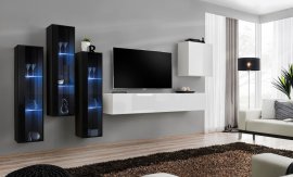 Regal za dnevni boravak Switch XIII 330 cm LED - crna/bijela