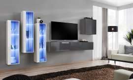 Regal za dnevni boravak Switch XIII 330 cm LED - bijela/graphite
