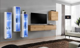 Regal za dnevni boravak Switch XIII 330 cm LED - bijela/wotan