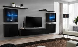 Regal za dnevni boravak Switch XIV 320 cm LED - crna