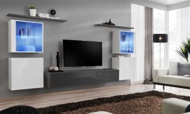 Regal za dnevni boravak Switch XIV 320 cm LED - bijela/graphite