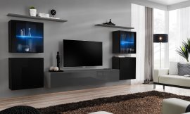 Regal za dnevni boravak Switch XIV 320 cm LED - crna/graphite