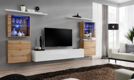 Regal za dnevni boravak Switch XIV 320 cm LED - wotan/bijela