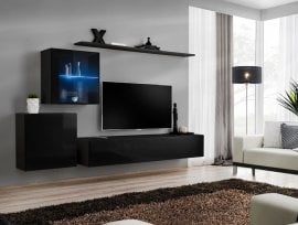Regal za dnevni boravak Switch XV 250 cm LED - crna