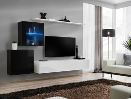 Regal za dnevni boravak Switch XV 250 cm LED - crna/bijela
