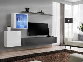Regal za dnevni boravak Switch XV 250 cm LED - bijela/graphite