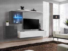 Regal za dnevni boravak Switch XV 250 cm LED - graphite/bijela