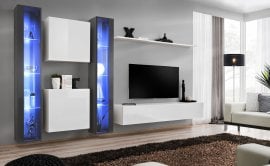 Regal za dnevni boravak Switch XVI 330 cm LED - graphite/bijela