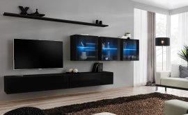 Regal za dnevni boravak Switch XVII 340 cm LED - crna