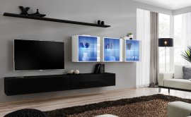 Regal za dnevni boravak Switch XVII 340 cm LED - crna/bijela