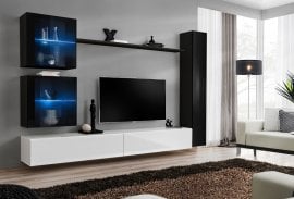 Regal za dnevni boravak Switch XVIII 280 cm LED - crna/bijela