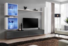 Regal za dnevni boravak Switch XVIII 280 cm LED - bijela/graphite
