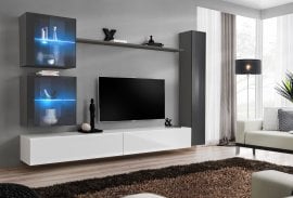 Regal za dnevni boravak Switch XVIII 280 cm LED - graphite/bijela