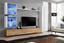 Regal za dnevni boravak Switch XVIII 280 cm LED - bijela/wotan