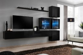 Regal za dnevni boravak Switch XIX 310 cm LED - crna