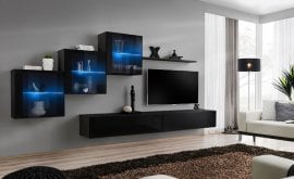 Regal za dnevni boravak Switch XX 310 cm LED - crna
