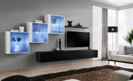 Regal za dnevni boravak Switch XX 310 cm LED - bijela/crna