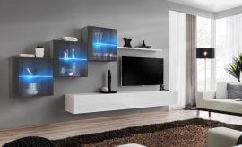 Regal za dnevni boravak Switch XX 310 cm LED - graphite/bijela