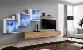 Regal za dnevni boravak Switch XX 310 cm LED - bijela/wotan