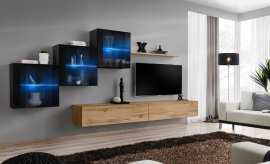 Regal za dnevni boravak Switch XX 310 cm LED - crna/wotan