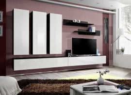 Regal za dnevni boravak FLY E1 320 cm - crna/bijela