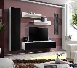 Regal za dnevni boravak FLY G1 210 cm - bijela/crna