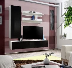 Regal za dnevni boravak FLY H1 160 cm - bijela/crna