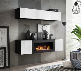 Regal za dnevni boravak FLY N1 160 cm - crna/bijela