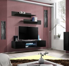 Regal za dnevni boravak FLY 33 LED - crna