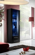 Vitrina Neo I LED - crna/crni sjaj