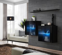 Regal za dnevni boravak Switch SB III LED - crna