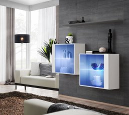 Regal za dnevni boravak Switch SB III LED - bijela/graphite