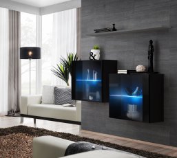 Regal za dnevni boravak Switch SB III LED - crna/graphite