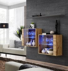 Regal za dnevni boravak Switch SB III LED - wotan hrast/graphite