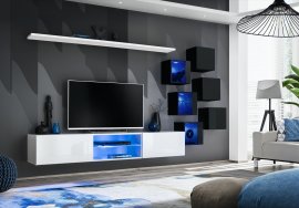Regal za dnevni boravak Switch XXI LED - bijela/crna