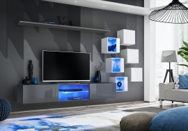 Regal za dnevni boravak Switch XXI LED - graphite/bijela