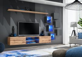 Regal za dnevni boravak Switch XXI LED - wotan hrast/graphite
