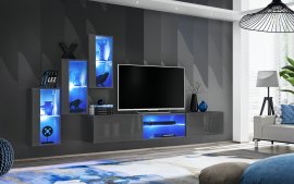 Regal za dnevni boravak Switch XXII 240 cm LED - graphite