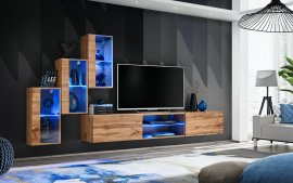 Regal za dnevni boravak Switch XXII 240 cm LED - wotan hrast