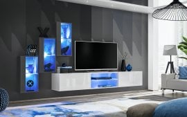 Regal za dnevni boravak Switch XXII 240 cm LED - graphite/bijela