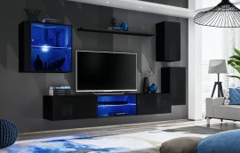 Regal za dnevni boravak Switch XXIII 250 cm LED - crna
