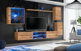 Regal za dnevni boravak Switch XXIII 250 cm LED - wotan hrast